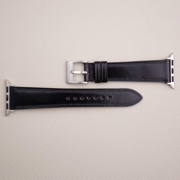 Black Shell Cordovan Leather Apple Watch Band - Image 4