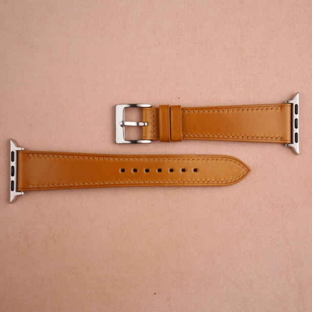 Cognac Shell Cordovan Leather Apple Watch Band - Image 4