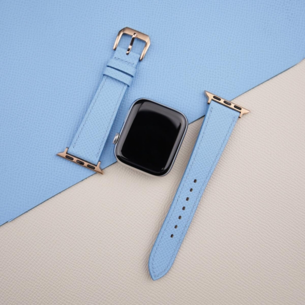 Miami Blue Epsom Calf Leather Apple Watch Band - Image 3