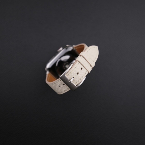 Snow Epsom Calf Leather Apple Watch Band - Image 2