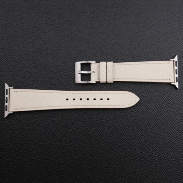 Snow Epsom Calf Leather Apple Watch Band - Image 4