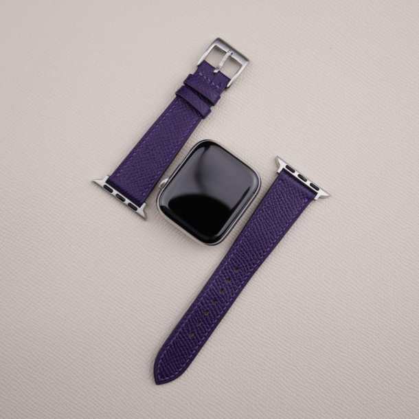 Purple Epsom Calf Leather Apple Watch Band - Image 3