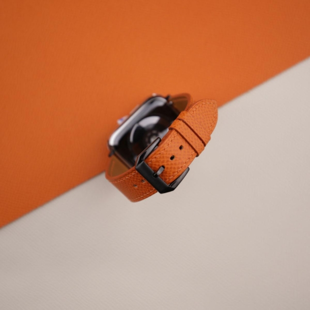 Orange Epsom Calf Leather Apple Watch Band - Image 2