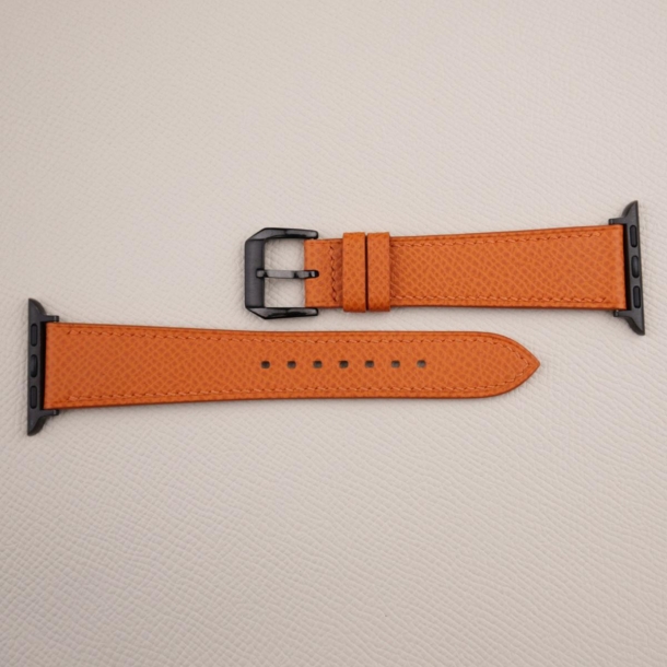 Orange Epsom Calf Leather Apple Watch Band - Image 4