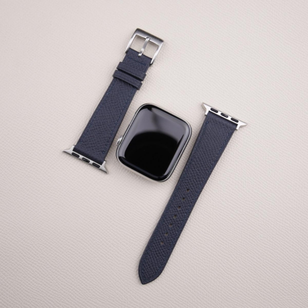 Navy Epsom Calf Leather Apple Watch Band - Image 3