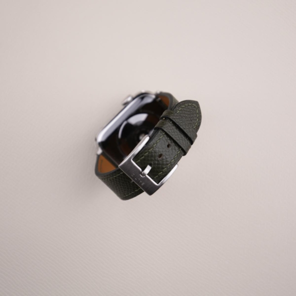 Olive Epsom Calf Leather Apple Watch Band - Image 2