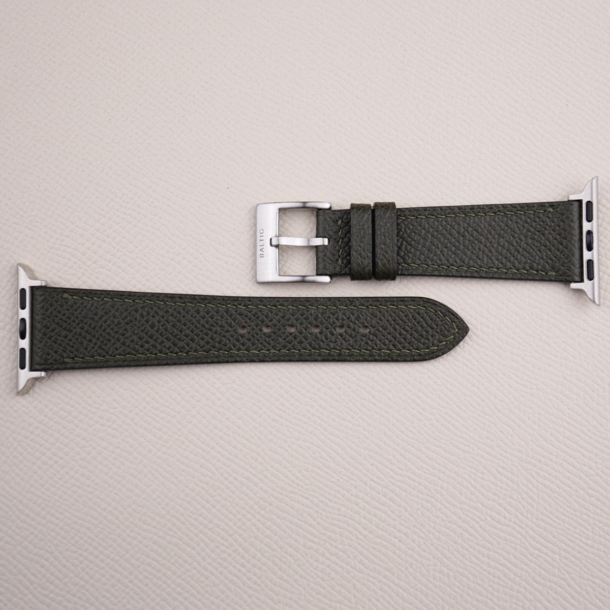 Olive Epsom Calf Leather Apple Watch Band - Image 4