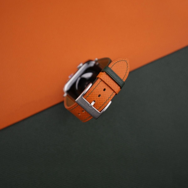 Forest Orange Epsom Calf Leather Apple Watch Band - Image 2