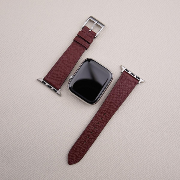 Burgundy Epsom Calf Leather Apple Watch Band - Image 3