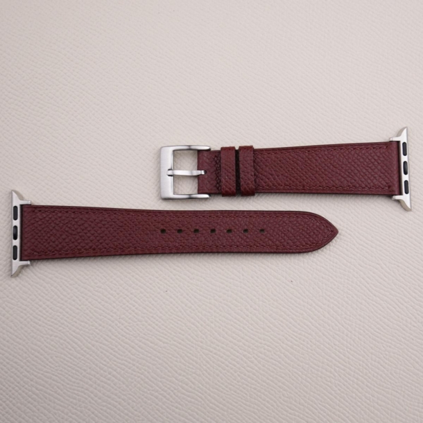 Burgundy Epsom Calf Leather Apple Watch Band - Image 4