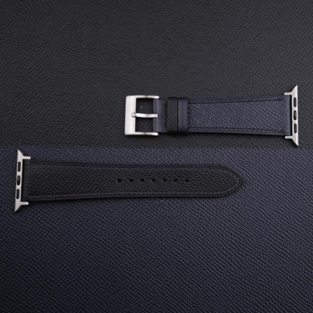 Black Navy Epsom Calf Leather Apple Watch Band - Image 4