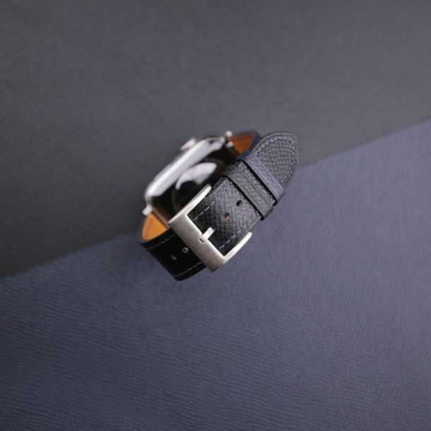 Black Navy Epsom Calf Leather Apple Watch Band - Image 2