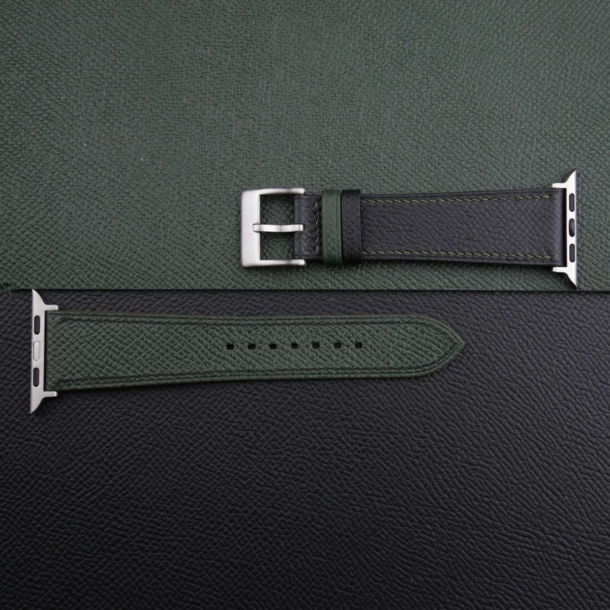 Black Green Epsom Calf Leather Apple Watch Band - Image 4