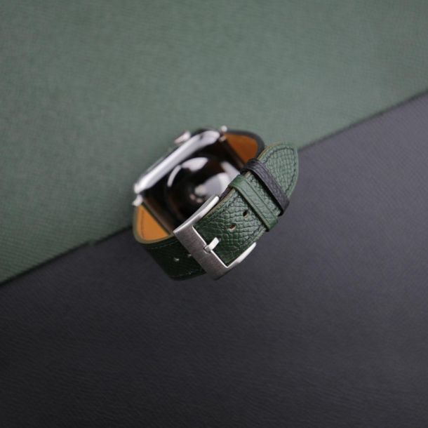 Black Green Epsom Calf Leather Apple Watch Band - Image 2