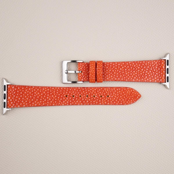 Orange Stingray Leather Apple Watch Band - Image 4