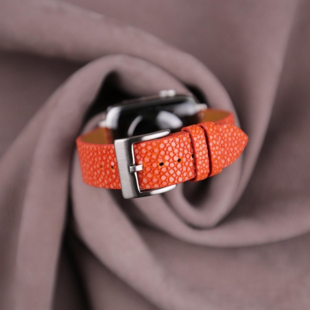 Orange Stingray Leather Apple Watch Band - Image 2