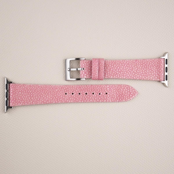 Light Pink Stingray Leather Apple Watch Band - Image 4
