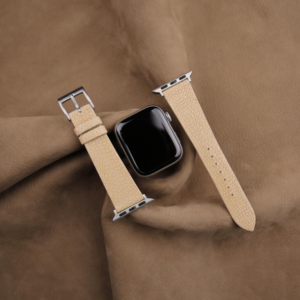 Beige Stingray Leather Apple Watch Band - Image 3