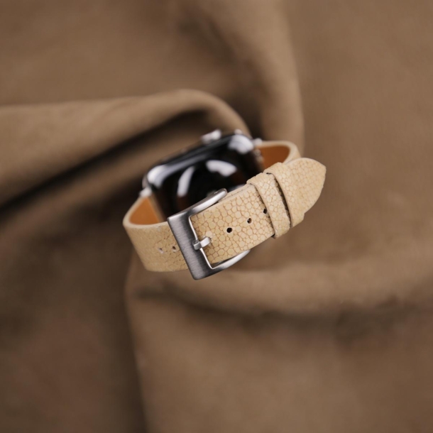 Beige Stingray Leather Apple Watch Band - Image 2
