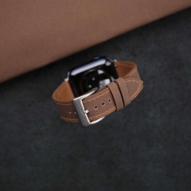 Brown Canvas Apple Watch Band - Image 2