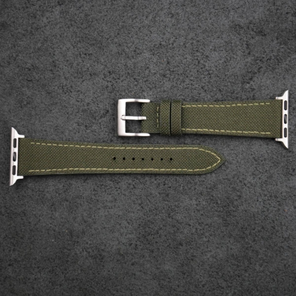 Olive Canvas Apple Watch Band - Image 4