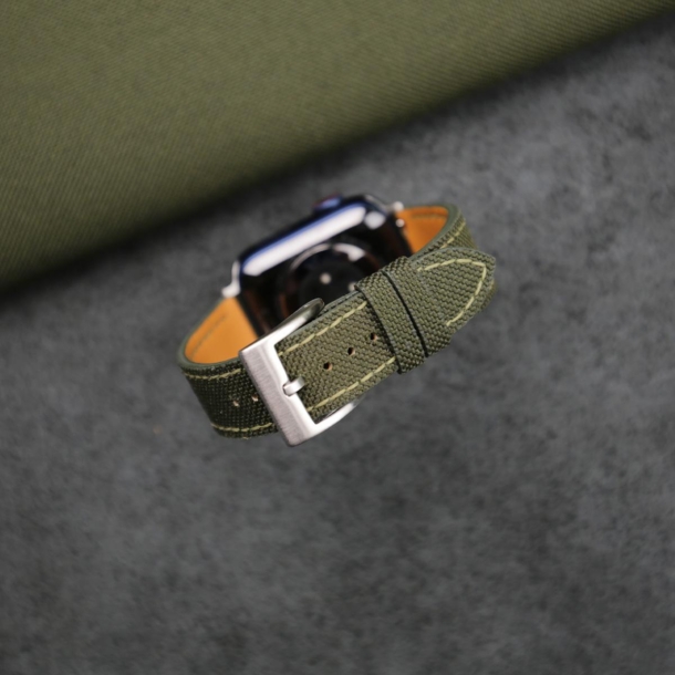 Olive Canvas Apple Watch Band - Image 2