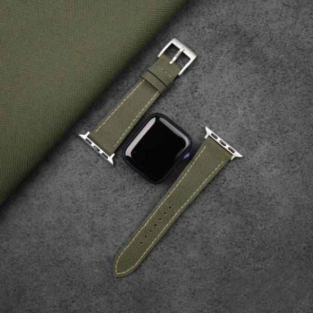 Olive Canvas Apple Watch Band - Image 3