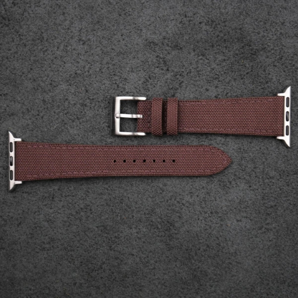 Dark Brown Canvas Apple Watch Band - Image 4