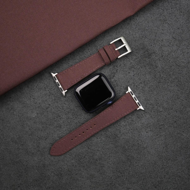 Dark Brown Canvas Apple Watch Band - Image 3