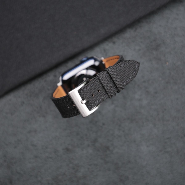 Black Canvas Apple Watch Band - Image 2