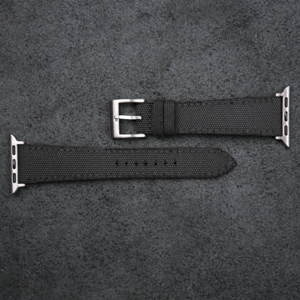 Black Canvas Apple Watch Band - Image 4