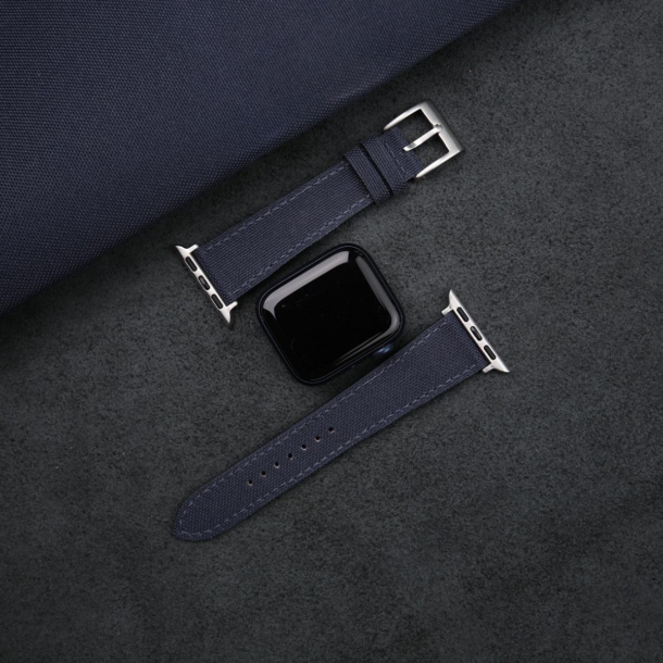 Navy Canvas Apple Watch Band - Image 3