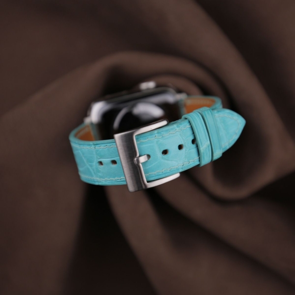 Turquoise Alligator Leather Apple Watch Band