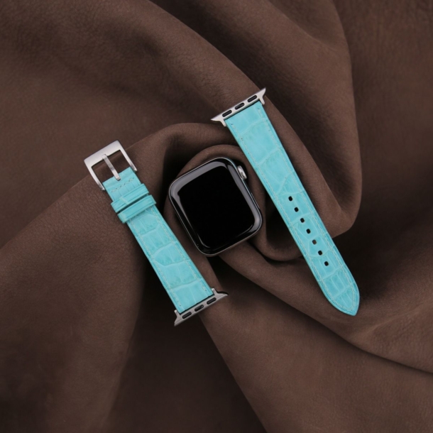 Turquoise Alligator Leather Apple Watch Band