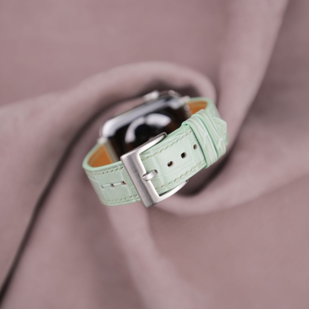 Mint Alligator Leather Apple Watch Band - Image 2