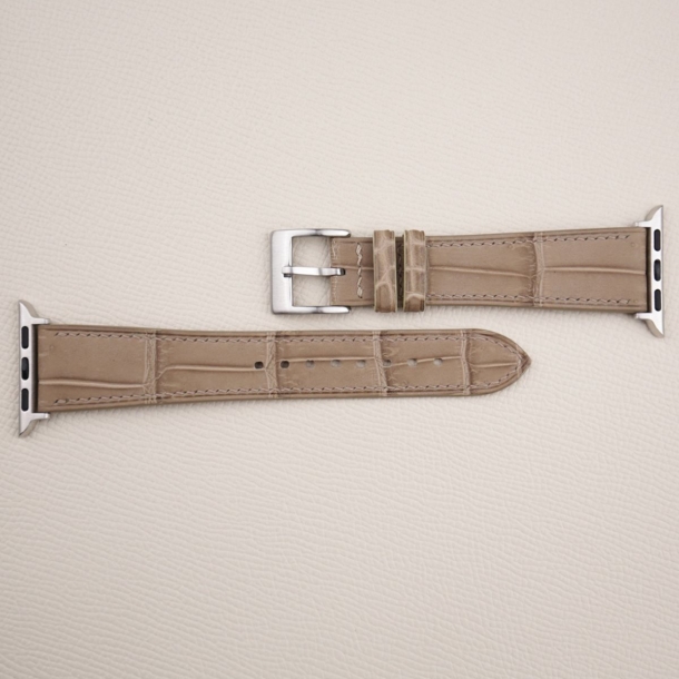 Light Brown Alligator Leather Apple Watch Band - Image 4