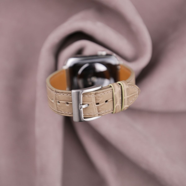 Light Brown Alligator Leather Apple Watch Band - Image 2