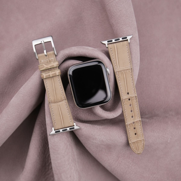Light Brown Alligator Leather Apple Watch Band - Image 3