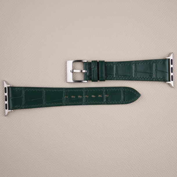 Dark Green Alligator Leather Apple Watch Band - Image 4
