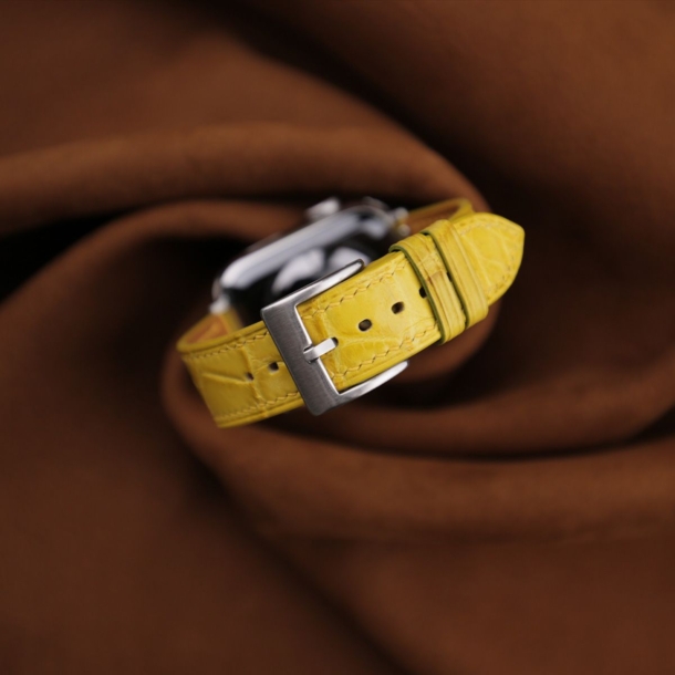 Yellow Alligator Leather Apple Watch Band - Image 2