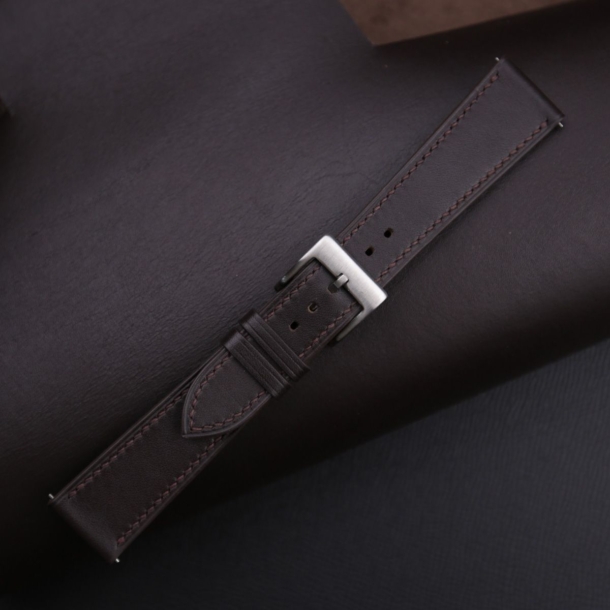 Box Calf Dark Brown Leather Watch Strap - Image 3