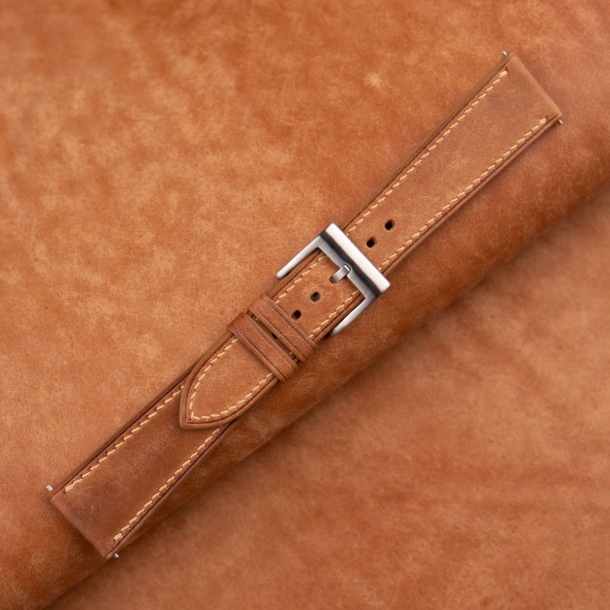 Golden Maya Vegetable Tanned Calfskin Leather Watch Strap - Image 4