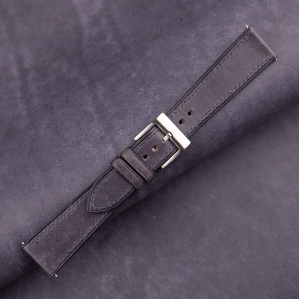 Dark Purple Maya Vegetable Tanned Calfskin Leather Watch Strap - Image 3
