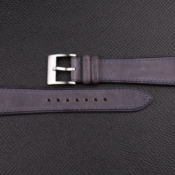 Dark Purple Maya Vegetable Tanned Calfskin Leather Watch Strap - Image 2