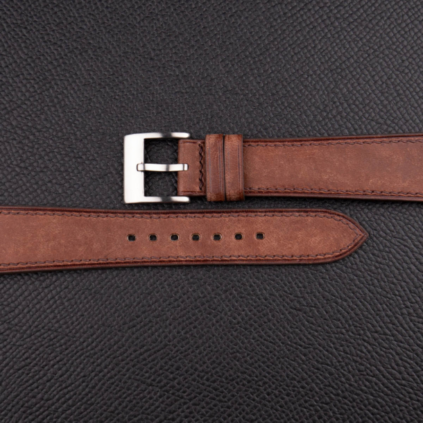 Brown Maya Vegetable Tanned Calfskin Leather Watch Strap - Image 2