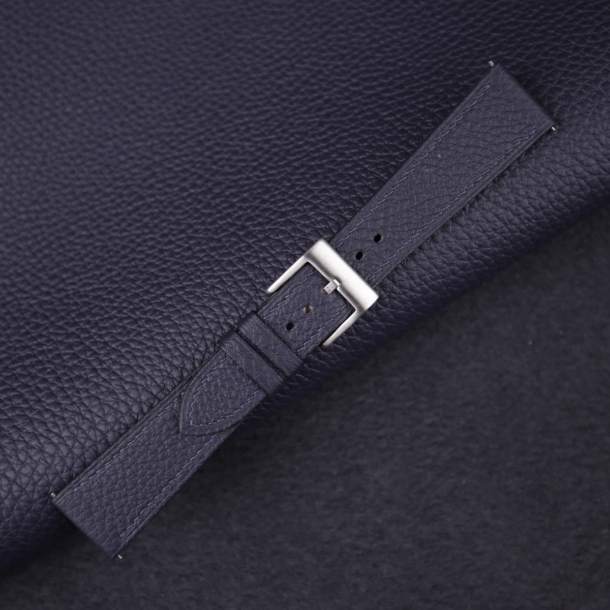 Navy Togo Leather Watch Strap