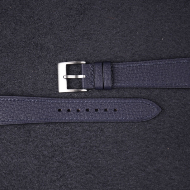 Navy Togo Leather Watch Strap
