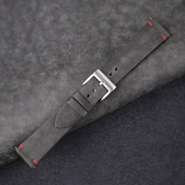 Vintage Black Maya Vegetable Tanned Calfskin Leather Watch Strap