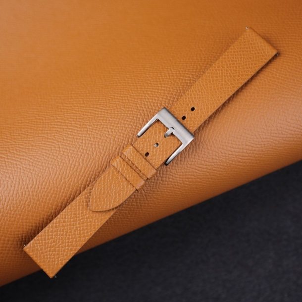 Vintage Orange Epsom Leather Slim Watch Strap