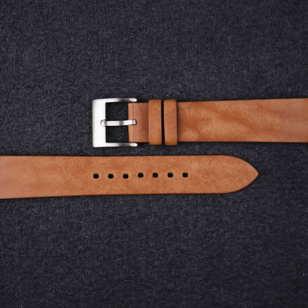 Vintage Golden Maya Vegetable Tanned Calfskin Leather Slim Watch Strap - Image 3